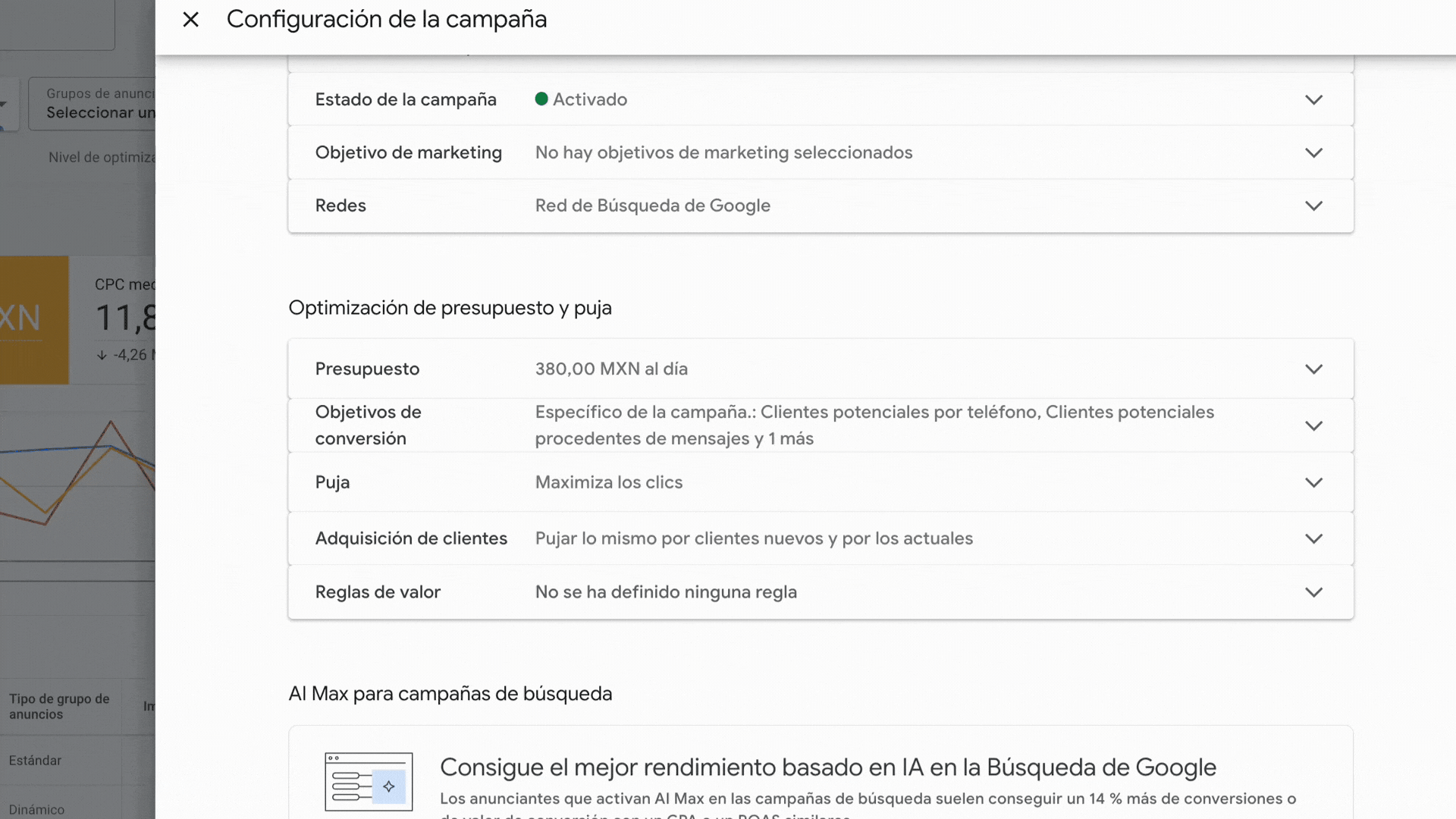 configuracion de campañas google ads cdmx